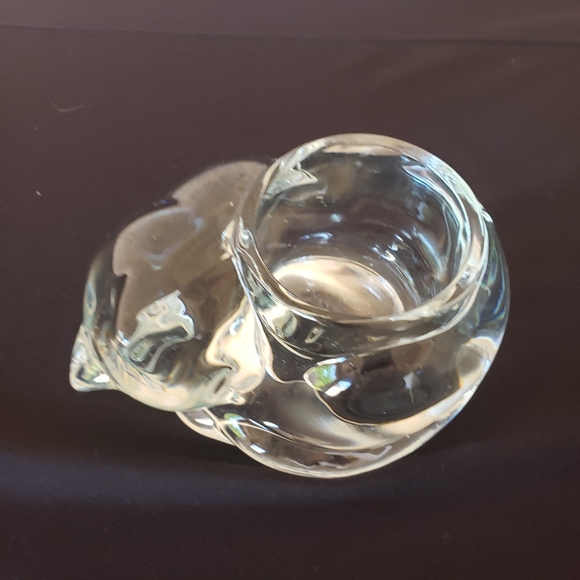 Indiana Glass Cat Votive Candle Holder Sleeping Kitty Clear Heavy 2 1/2… - Picture 2 of 6